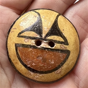 Zia Pueblo ceramic pottery button.