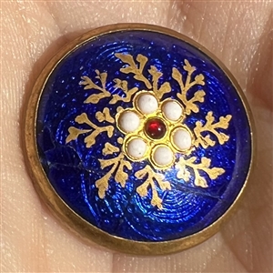 Two 19th c. Bresson enamel buttons of floral design. 