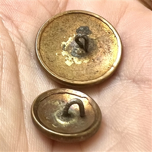 Two 19th c. Bresson enamel buttons of floral design. 