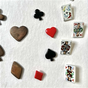 Card of twenty four playing card theme buttons.