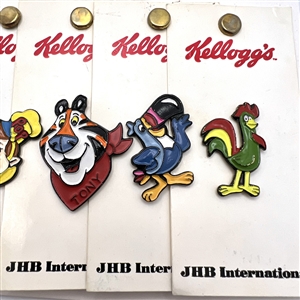 Six original JHB carded buttons of Kellogg’s cartoon cereal characters.