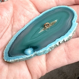Extra large gemstone button with cherub.