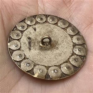 A 19th c. French enamel button of a man in 18th c. costume.