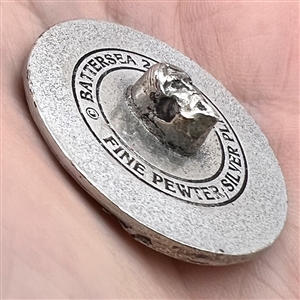 Battersea silver plated pewter button of Santa, animals and reindeer.