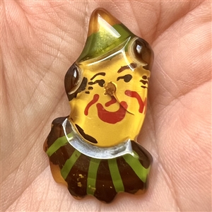 Reverse painted Vintage (?) acrylic clown button.
