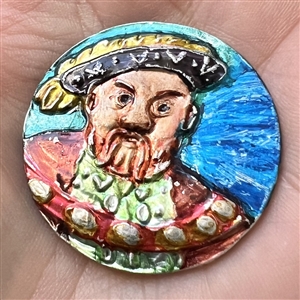 Studio button of Henry VIII by Shirley Burgess.