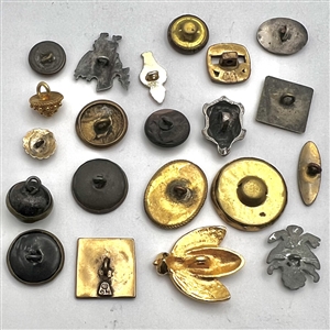Twenty one assorted fun buttons.