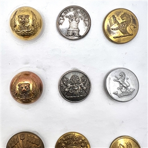 Fifteen Livery buttons depicting lions.
