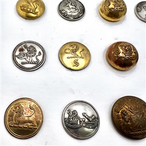 Fifteen Livery buttons depicting lions.