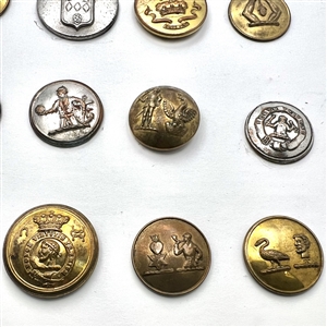 Fifteen Livery buttons depicting people and hands.