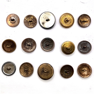Fifteen Livery buttons depicting people and hands.