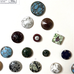 Card of 34 assorted Victorian glass buttons.