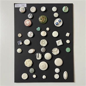 Card of 39 Uranium glass buttons.
