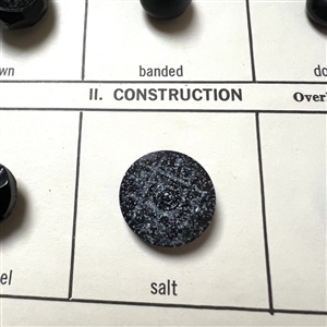 Card of 34 black glass classification buttons.