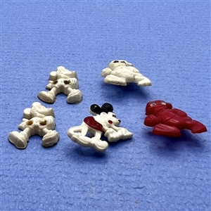 Five Vintage Disney goofie buttons.