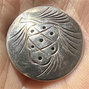 Sterling silver pinecone button.