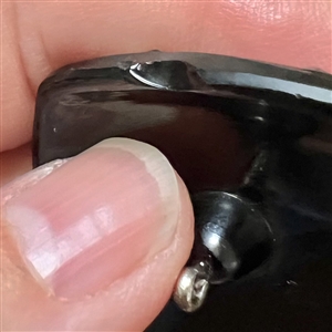 Rare black glass bat with stars button. 