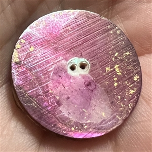 Beautiful dyed pearl button of artist’s pallet.