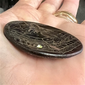 Large Nancy DuBois pina shell studio button of the “Princess and the Pea.