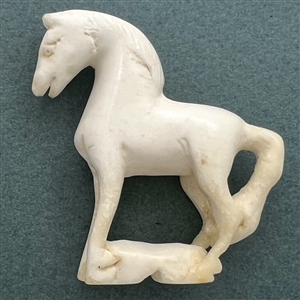 Extra large carved meerschaum button of a horse.