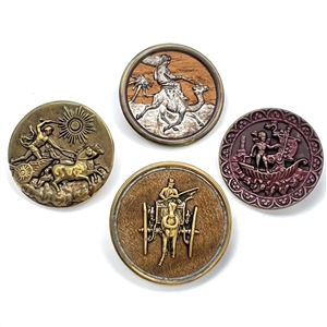 Four buttons of unusual transportation.