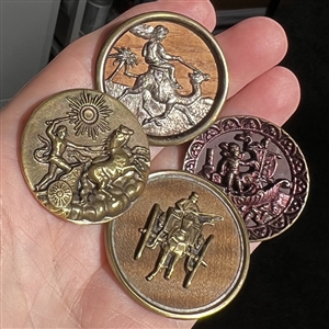 Four buttons of unusual transportation.
