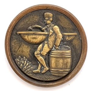 SCARCE “Fish Peddler Boy" brass button.