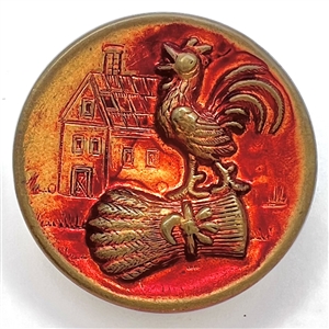 Brass “The Cock that Crowed in the Morn" button.