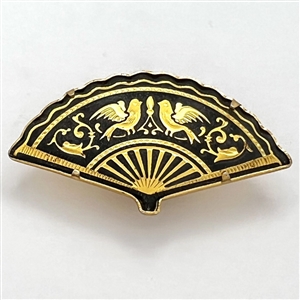 Damascene button of realistic fan. 