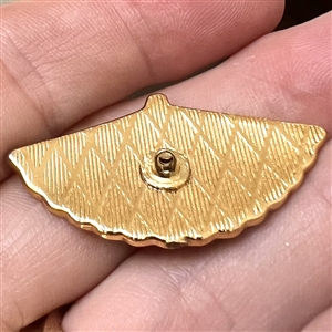 Damascene button of realistic fan. 