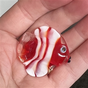 Clown fish glass studio button by Mavis Smith (?)