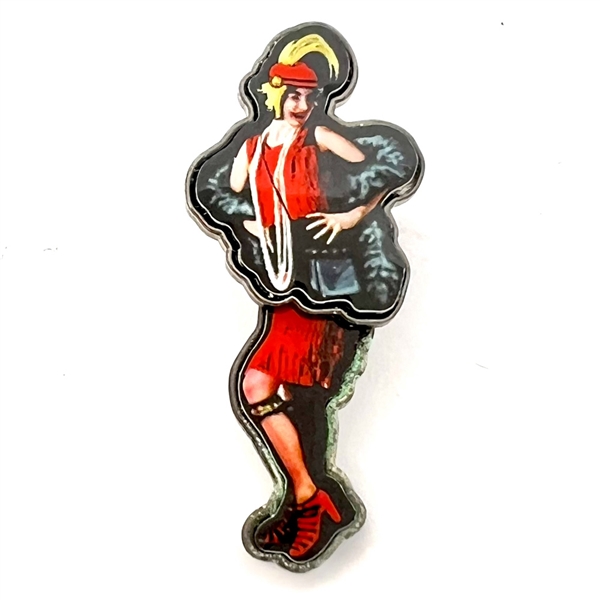 Movable cold enamel button of a flapper.