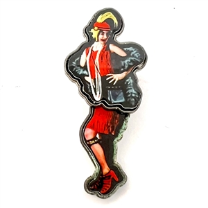 Movable cold enamel button of a flapper.
