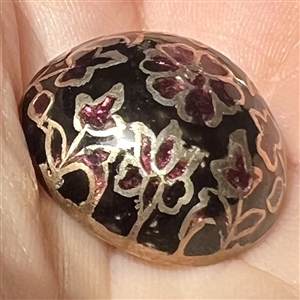 Champlevé “crystalenamel button with gilded back.