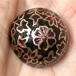 Champlevé “crystalenamel button with gilded back.
