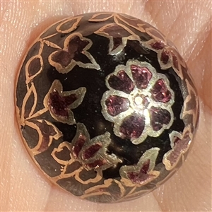 Champlevé “crystalenamel button with gilded back.