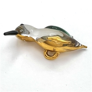 FABULOUS Fritz Lampl torch worked glass button of a hummingbird.