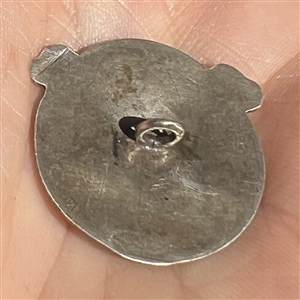 Stunning Art Nouveau Hallmarked silver button of a woman with flowers. 
