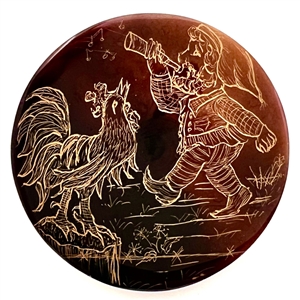 Nancy Dubois “Wake up the Rooster"  pinna shell studio button.