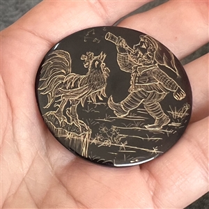 Nancy Dubois “Wake up the Rooster  pinna shell studio button.