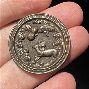Fable button of “Eagle and the Stag.