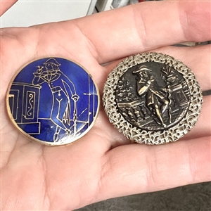 Two French Fops buttons
