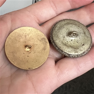 Two French Fops buttons