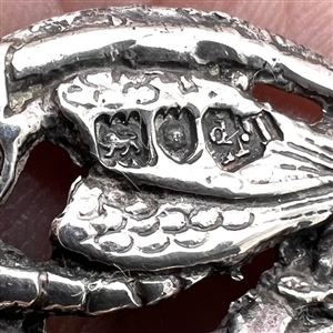 Two Hallmarked silver buttons with mythological themes. 