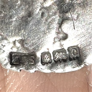 Two Hallmarked silver buttons with mythological themes. 