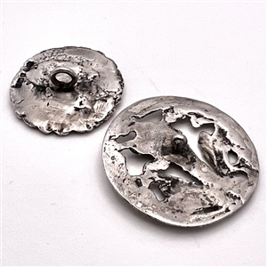 Two Hallmarked silver buttons with mythological themes. 