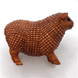 Carved boxwood realistic sheep.