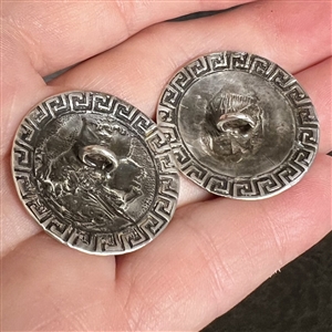 Two Hallmarked silver buttons of heads.