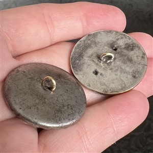 Two buttons of dog heads. 