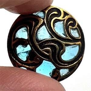 Modern enamel plique-a-jour button.